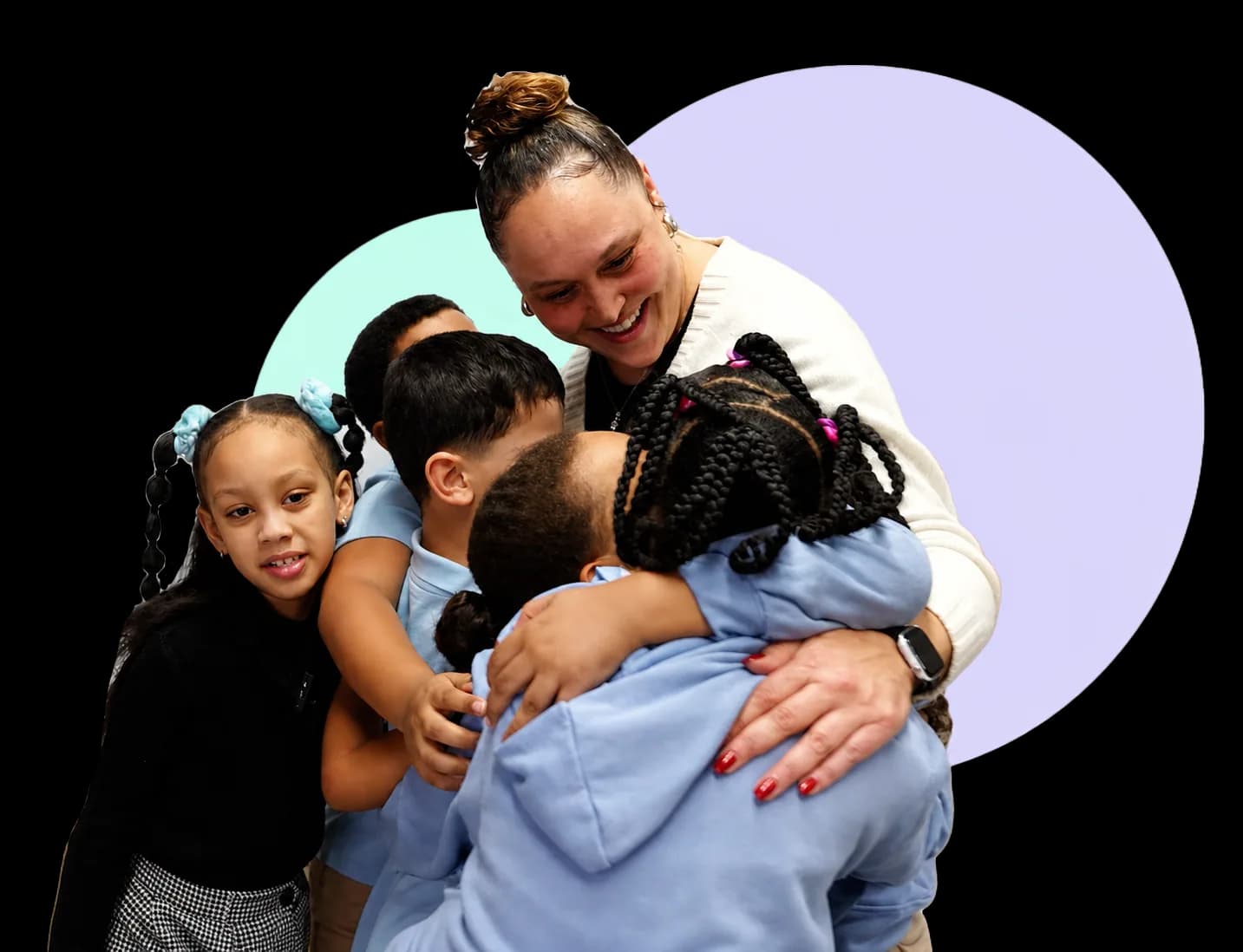 Educator supporting students