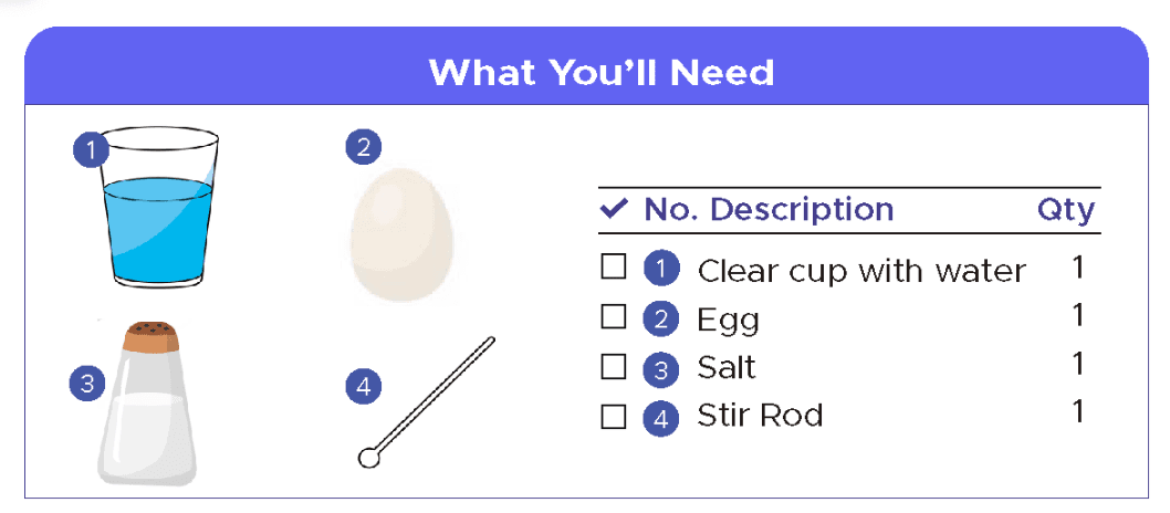floating egg material list