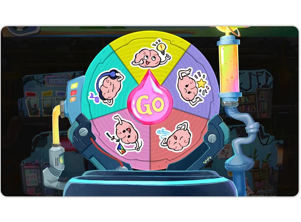 The mindfulness game wheel in the MEandMine game